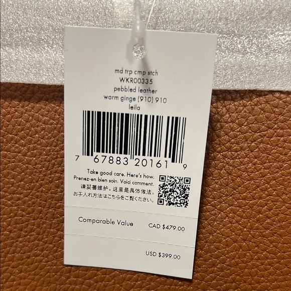 BRAND NEW Kate Spade Brown Leather Tote Bag - Picture 3 of 4